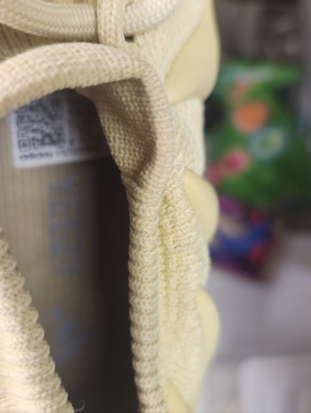 Adidas Yeezy 450 Sulfur Cream Yellow Mesh Athletic Sneakers - Picture 3 of 11